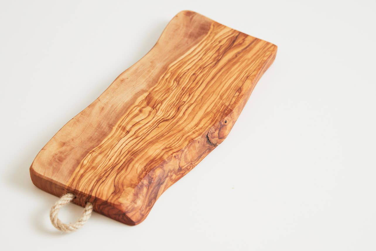 Italian Olivewood Charcuterie and Cheese Board - Rope Handle